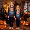 Family Matching Halloween Print Long Sleeve Pajama Set for Parents and Kids