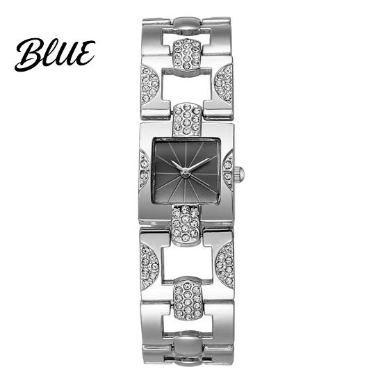 Orologio da polso formale da donna Braccialetto con strass Quadrante quadrato Classico Casual