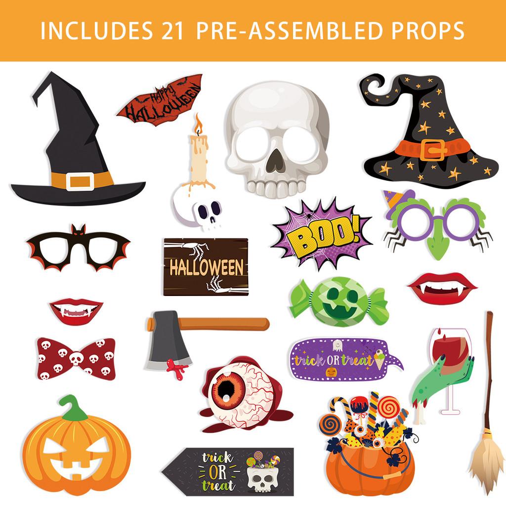 Photo Halloween Decor Prop With Skeleton Pumpkin For Trick Or Treat Celebrations