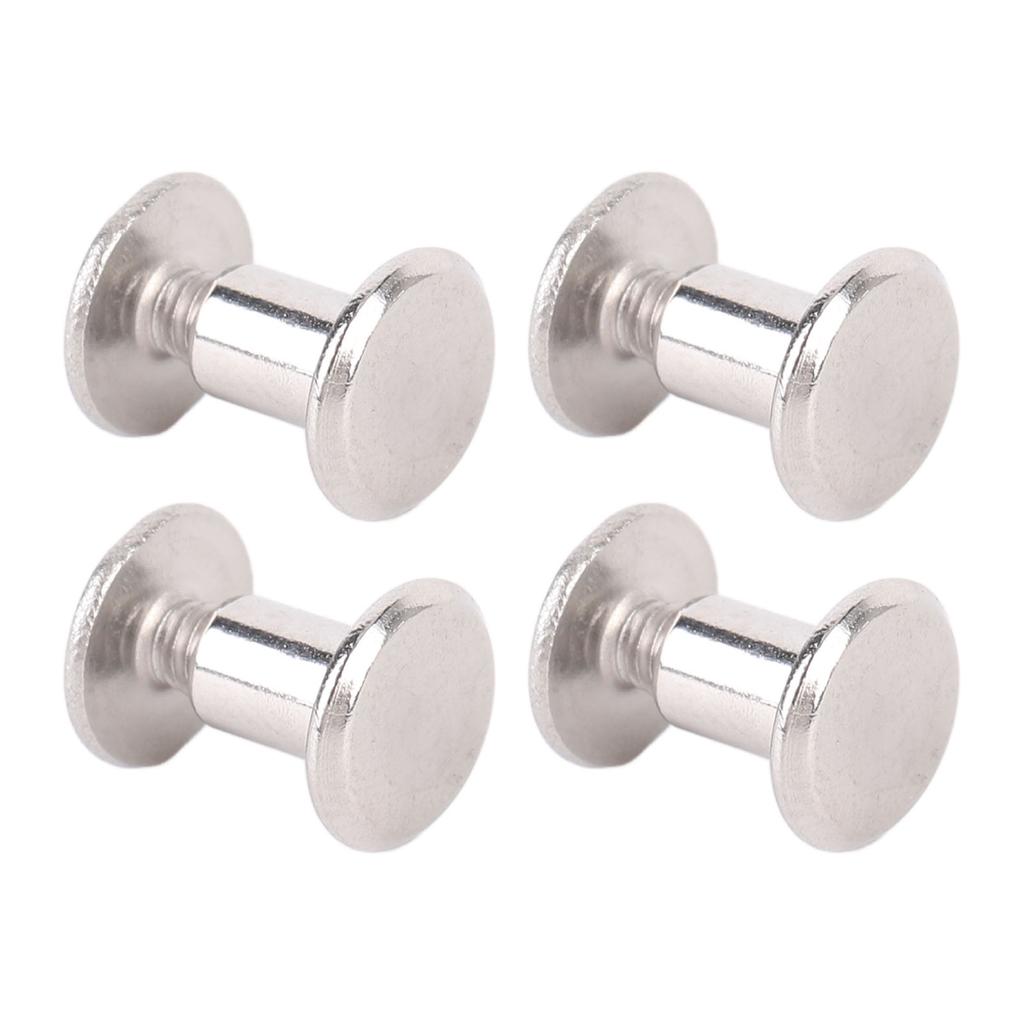 100 Sets Rivet and Screw Stainless Steel M2.5 Flat Round Head Rivet Fastener Set for Leather Crafts Clothing Decoration