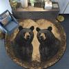Black Bears Round Area Rug,Carpet Rug for Living Room Bedroom Sofa Playroom Decor,Non-slip Floor Mat