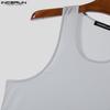 INCERUN Men Summer Sleeveless See Through Breathable Homewear Mesh Sheer Tank Tops