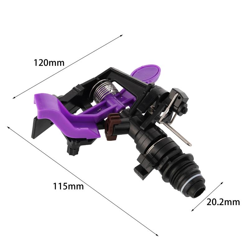 1/2" 3/4" Außengewinde Landwirtschaftliche rotierende Schwingregner 360 Grad rotierende Düse Einstellbare Agrar-Rasenbewässerungsdüsen