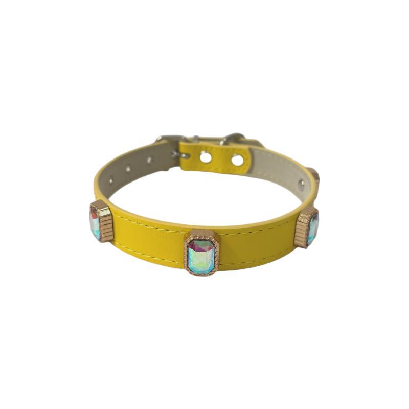 Rhinestone Pet Collar Set: High-End Leather Collar & Leash for Large Dogs