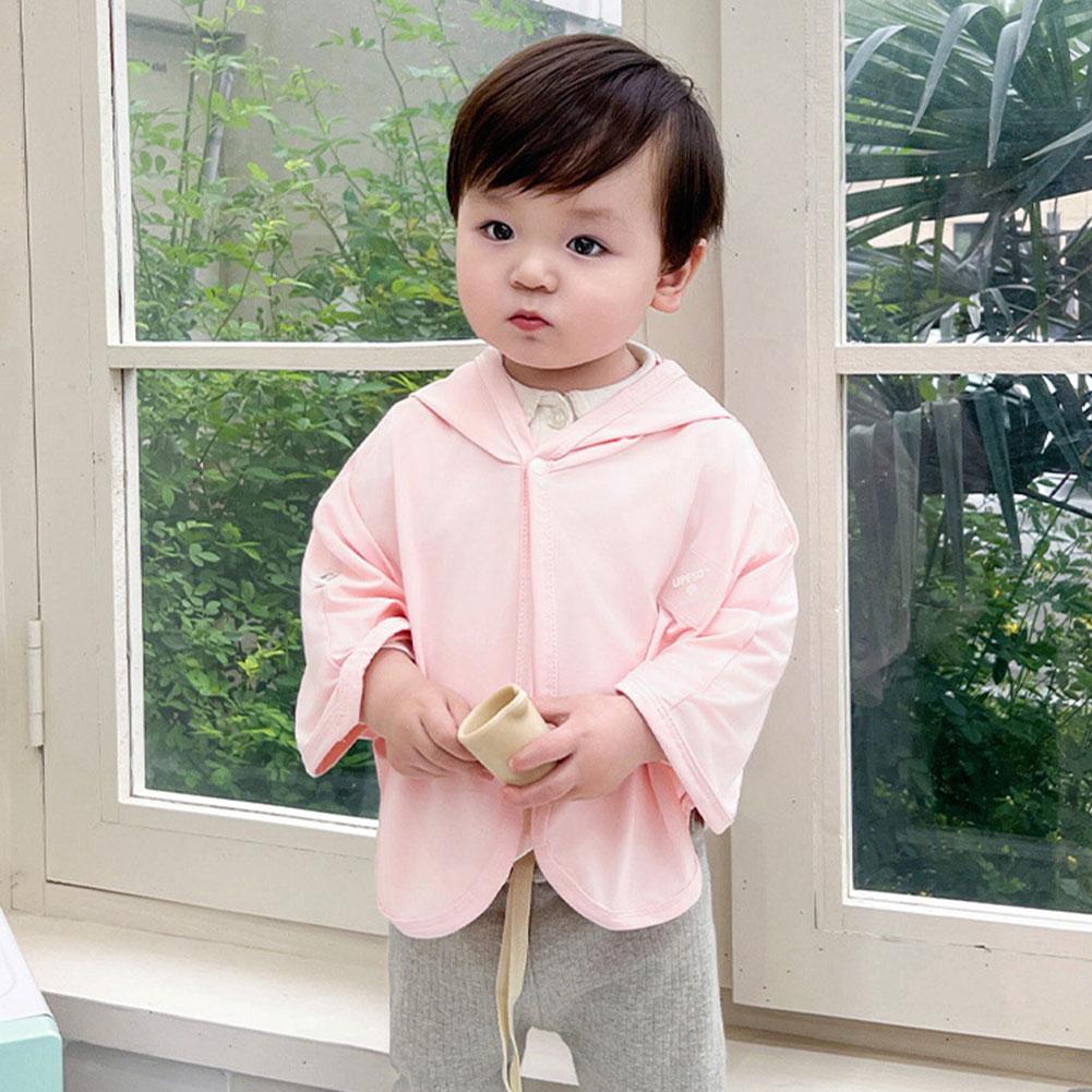 Summer UV Protection Ice Silk Hooded Cape Sun Protection Jacket Clothes for Boys Girls Versatile Lightweight Outdoor Sun Shield