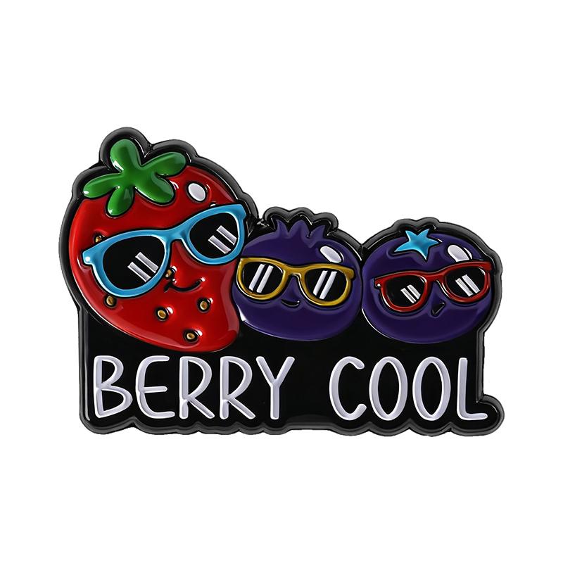 BERRY COOL Enamel Pins Custom Strawberry Watermelon Mango Banana Brooches Lapel Badges Clothes Funny Jewelry Gift for Friends