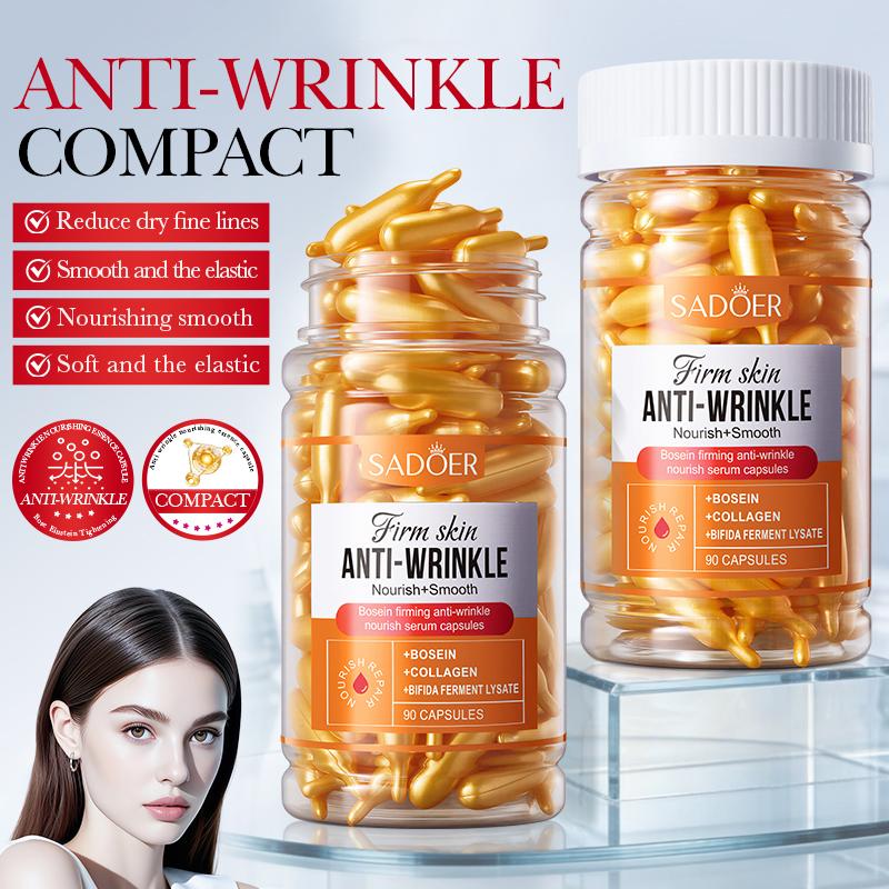 SADOER Bose Firming Anti-Wrinkle Nourishing Essence Capsule Facial Moisturizing Essence with Grape Seed Oil 90PCS per Bottle