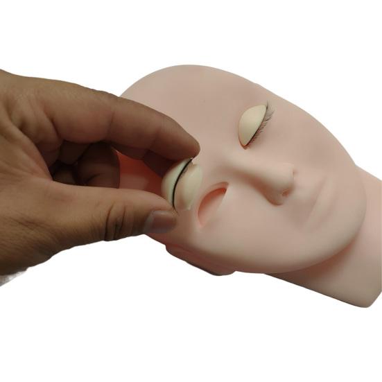 Wimpern-Mannequin-Kopf simuliert mit abnehmbaren Augenlidern Multifunktionale Übungskopf-Modell-Make-up-Versorgung für falsche Wimpernverlängerungen