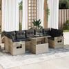 VidaXL Garden Lounge Set 8 Pcs with Light Grey Cushions Wicker 3326443