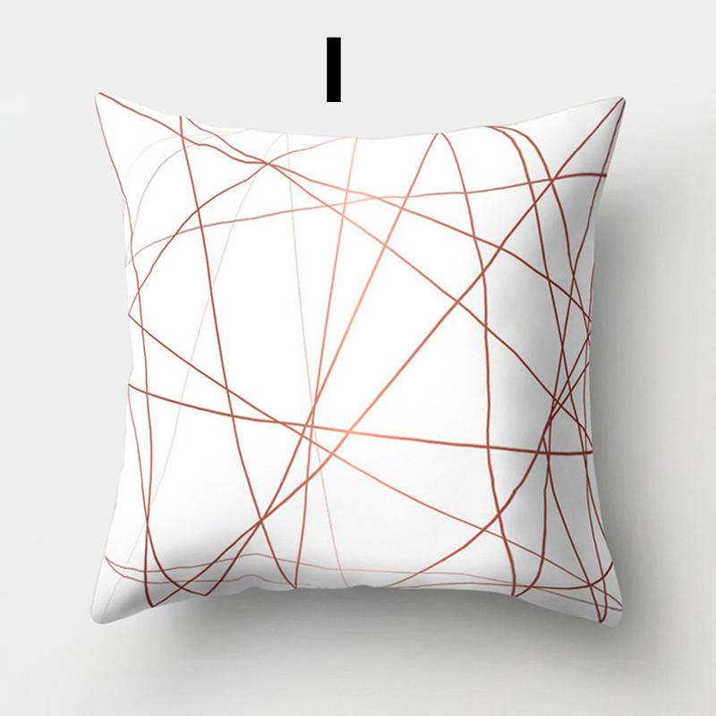 Buy Pink Rose Gold Pillow Case Glitter Geometric Cushions Cover Sofa