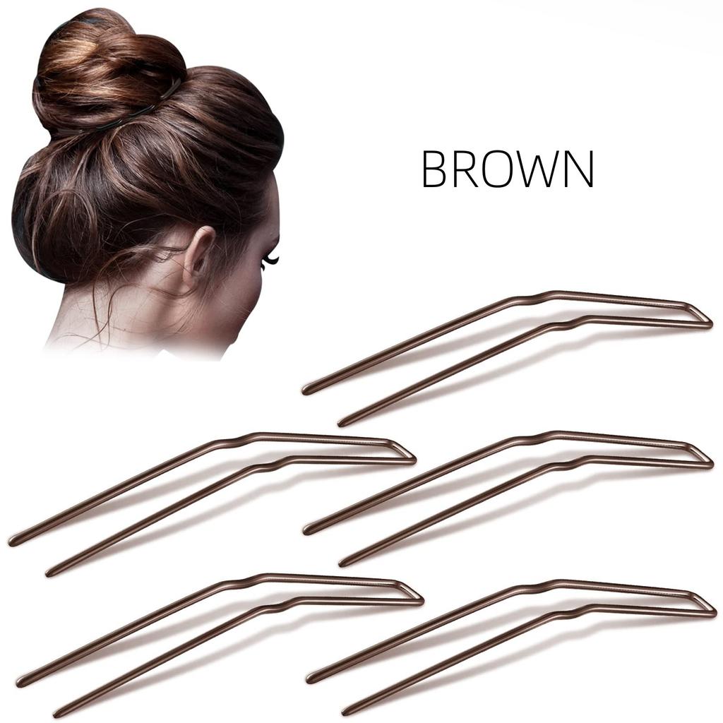 New U Shaped Metal Hair Clips Pins Ballet Hairpins Metal Bobby Hair Styling Grips Black Brown Hair Bun Clips for Women Girls