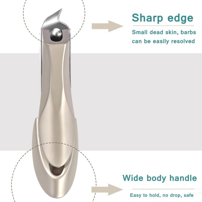 Stainless Steel Nail Clippers Nail Trimmer Pedicure ScissorAnti Splash Fingernail Cutter Manicure Tools Bionics Design