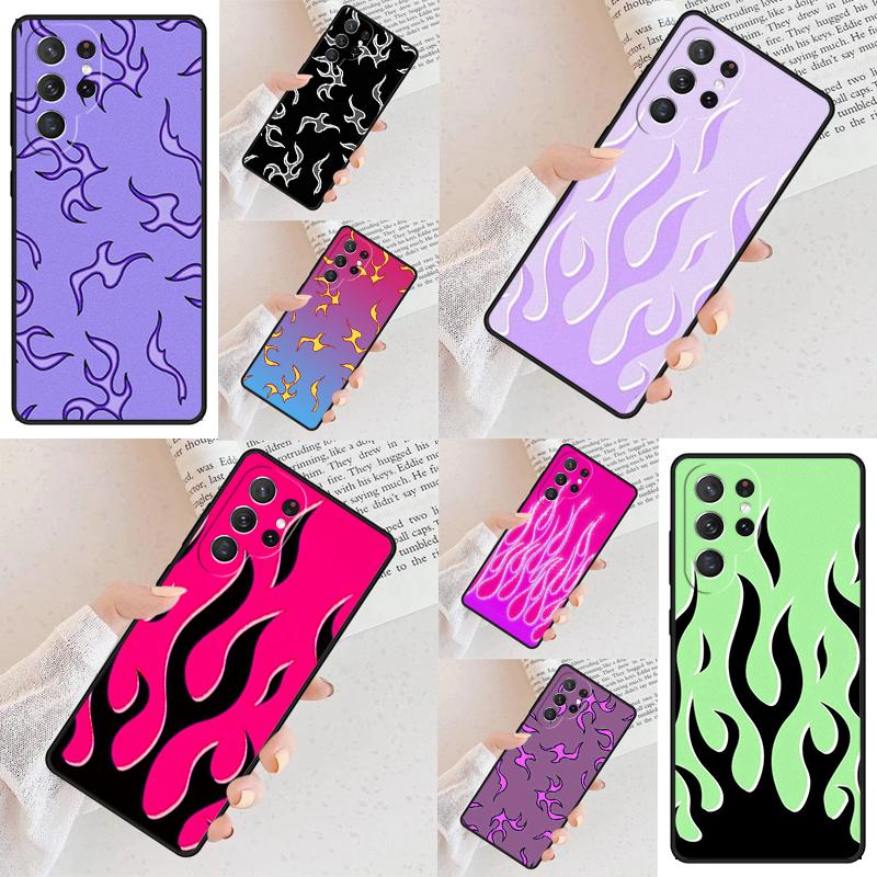 Fashion Design Flame Pattern Cell Phone Case for Samsung Galaxy S26 Ultra S25 S24 S23 S22 S21 S20 Note10 Cover