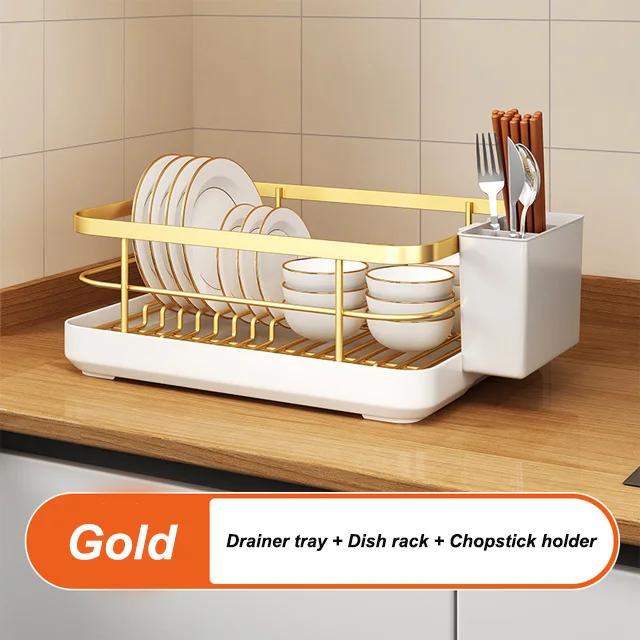 Kitchen Dish Storage Drainer Bowl Rack Sink Shelf Multifunctional Dish Drainer Countertop Chopsticks and Dishes Organizer 6790₽