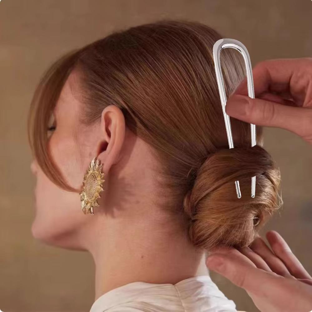 AWAYTR Mädchen Französische Haarnadeln Metall U-förmige Haarspange Haare Vintage Verdrehte Haarnadel Lang Dickes Haar Hochsteckfrisur Dutt Frauen Geschenke