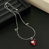 Niche Red Strawberry Love Necklace Girl Clavicle Chain Love Zircon Pendant  Lady