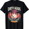 Dirty Heads Skeleton Relaxing Tropical Sunset Graphic Tee Men Women Casual Cotton T-Shirt