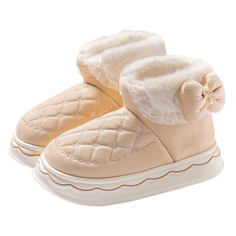 New Cotton Slippers All-inclusive and Snow Boots Thickened Soft-soled Non-slip Women's Home Warm and Non-slip Outer Wear