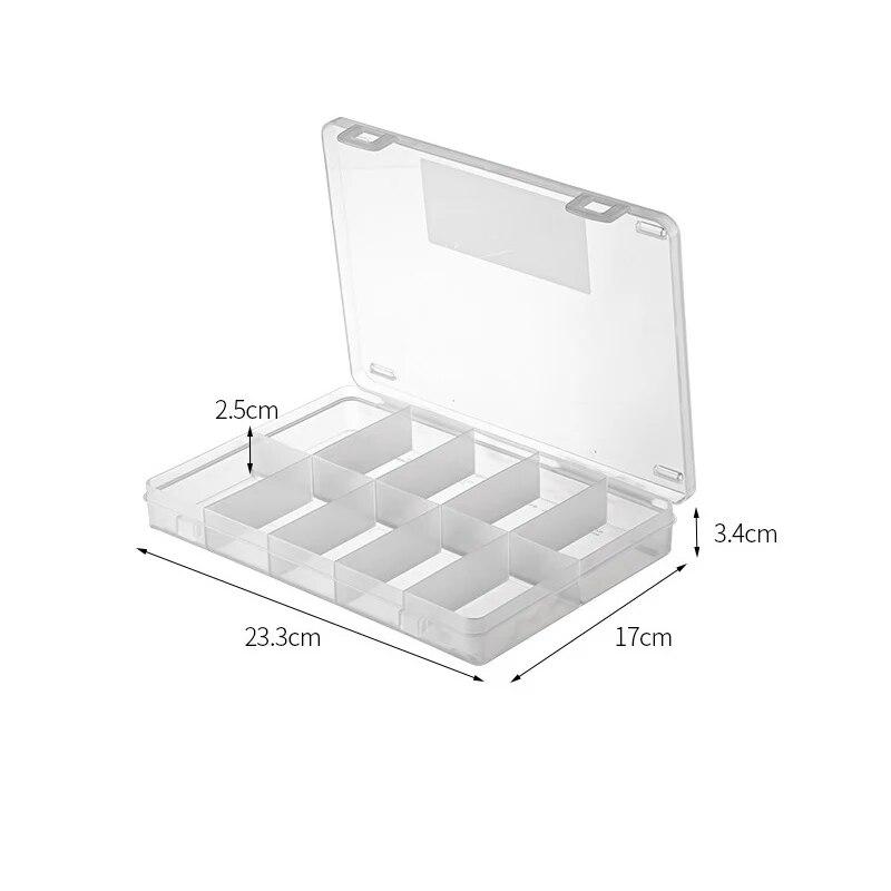 Grids Plastic Organizer Box Container Craft Storage For Beads Organizer Art DIY Jewelry Multifunctional Clear Display Case New