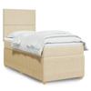 VidaXL Slat Bed Base with Mattress Cream 90x200 Cm Fabric 3291937