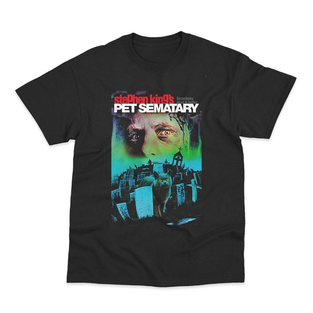 Stephen King's Pet Sematary T-Shirt Men Classic Horror Movie Graphic Tee Retro Streetwear Shor