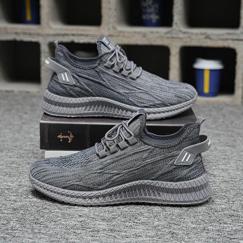 

2025 New Soft Soled Round Toe Men Casual Shoes Lightweight and Breathable Black and White Men Shoes Outdo Orscasual Sneakers 44 серый