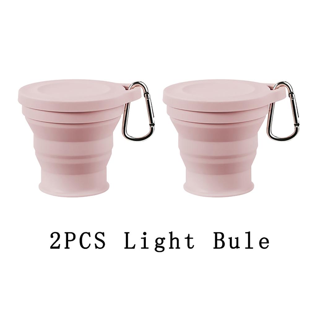 Lightweight to Carry Silicone Folding Cup Mountain Camping Outdoor Use Travel Retractable 180ml Mini Coffee Cup Drinking Cup With Cover Reusable