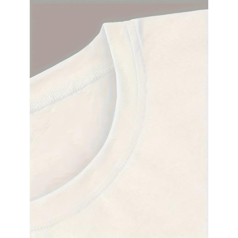 Women's Floral Print T-Shirt Round Neck Short Sleeve Soft Breathable Opaque Polyester Machine Washable All-Season Casual Layering Easy Care Top