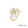 1pcs fashion simple rotating zircon flower opening adjustable ring luxury casual casual unzipping design sense accessories