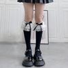 Stylish Lace Trimmed Long Socks Having Ribbon Detail Daily Lovely Socks Perfect For School Uniform And Cute Daily Wear