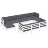Vidaxl 11-Cz. Garden Lounge Set, With Cushions, White