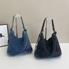 Denim Bag For Women With Zipper Closure And Inner Pockets For Daily