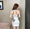 Chinese Style Sexy Mesh Halter Cheongsam Bodycon Dress