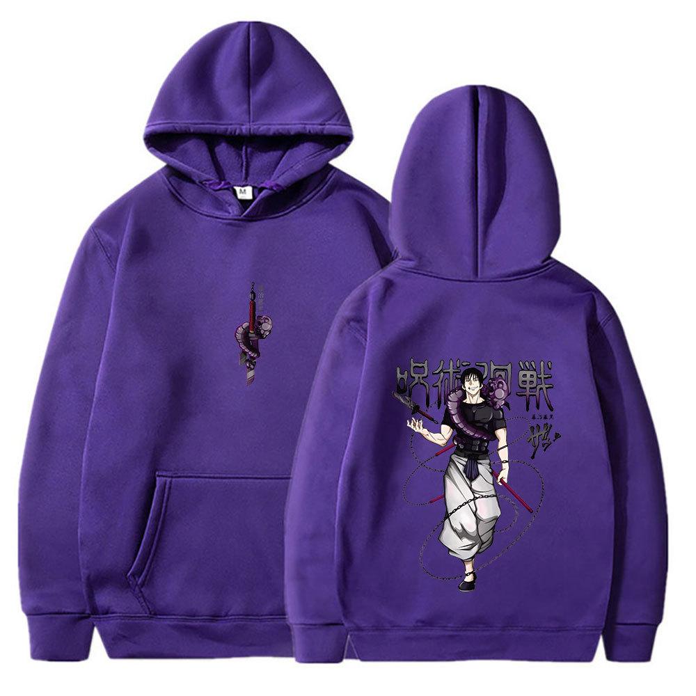 Jujutsu Kaisen Anime Hoodies Fushiguro Toji Print Hoodie Unisex Pullover Men Vintage Graphic Hoody Oversize Clothing
