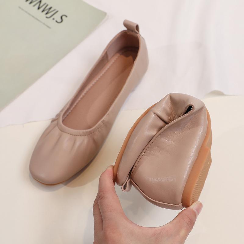 

Pleated Soft Leather Mary Jane Flats for Women - 2026 Autumn Collection 36