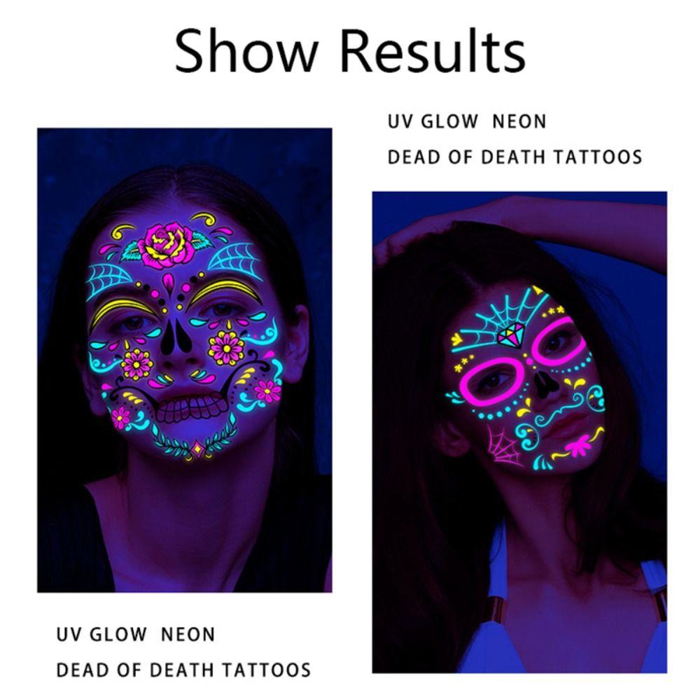 Fake Tatto Big Mouth Face Sticker Waterproof Halloween Horror Tattoo Stickers Party Supplies