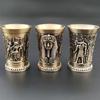 Pahar de vin egiptean vintage Cupă mică din bronz cu rândunică Cupă creativă tip glonț Pahar personalizat pentru shot Cupă de bar pentru o înghițitură