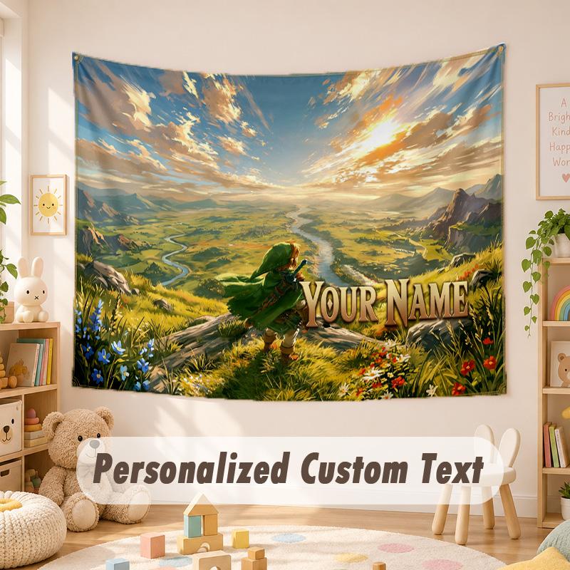 Custom Name Text Tapestry,Zelda Boho Wall Hanging, Decorative Backdrop Tapestry For Room