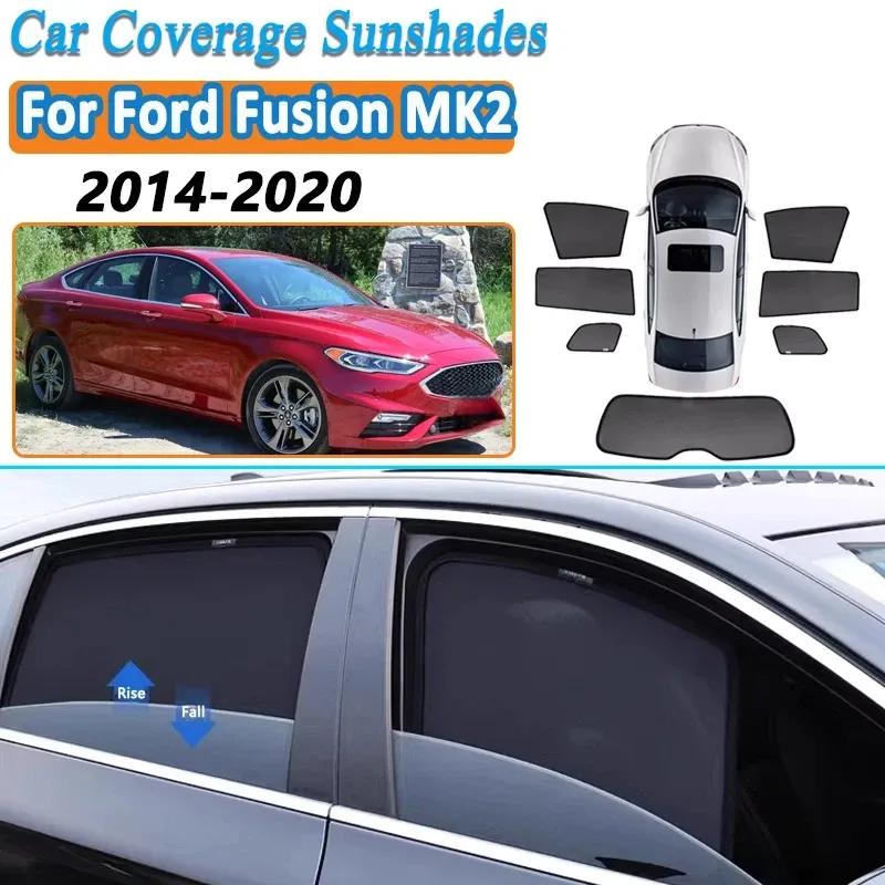 For Ford Fusion MK2 2014-2020 2019 Mondeo MK4 Custom Car Mesh Shades Auto Accessories Window Sunshade Sunscreen Privacy Curtains