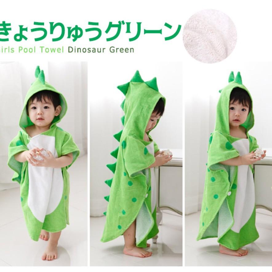 Children'S Bath Towel Cape Hooded Cotton Absorbent Boy And Girl Baby Bath Hot Spring Beach Swimming Dinosaur Bathrobe