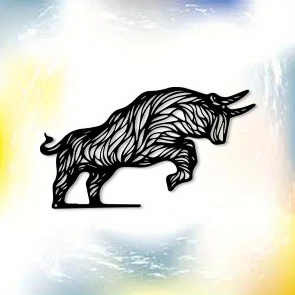 Bold Bull Wall Art Metal Sculpture Rustproof Iron Decor Christmas Halloween Gift