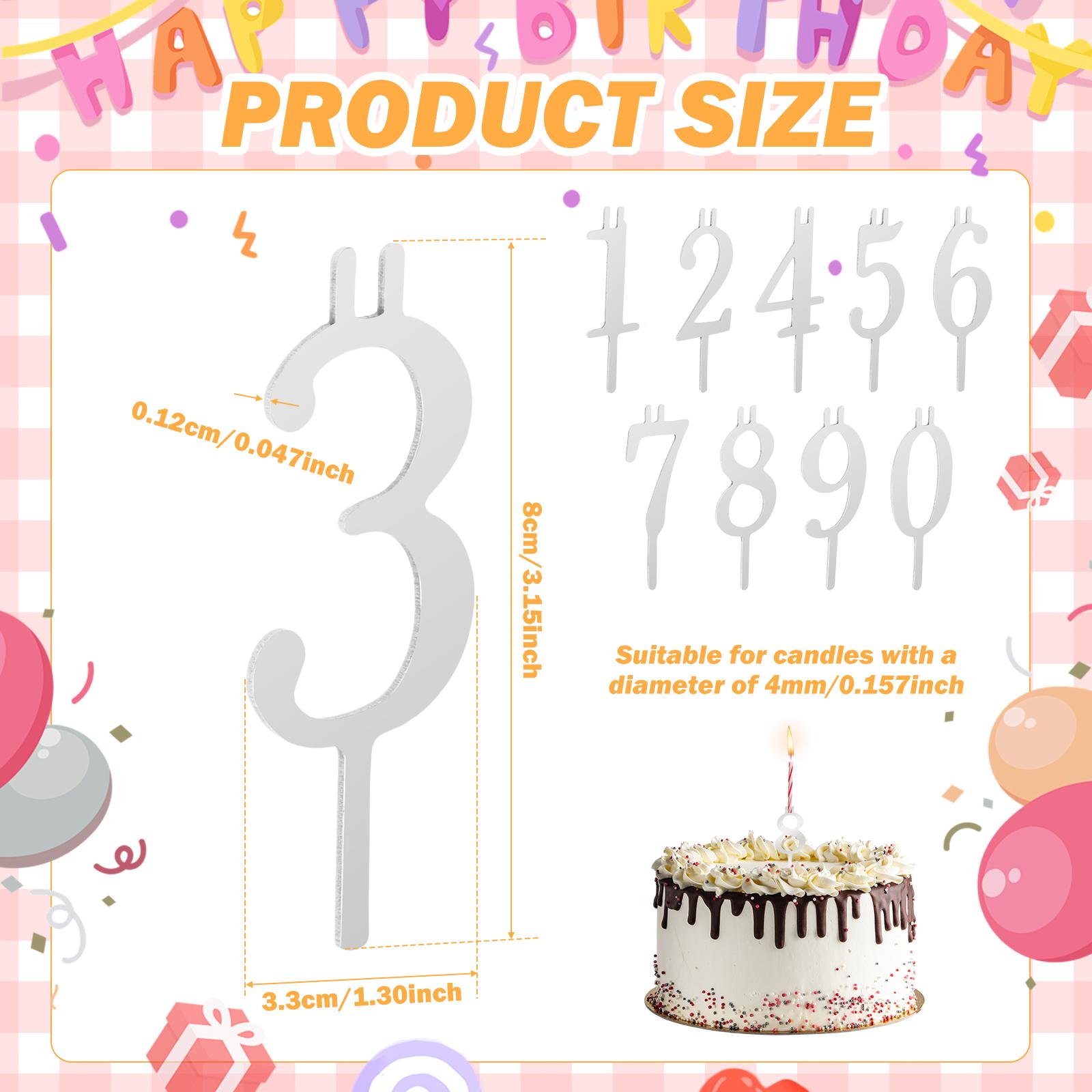 

Reusable Digital Birthday Cake Candle Holders Set Number 0-9 Numeral Birthday Candles for Anniversary Wedding Party Celebration