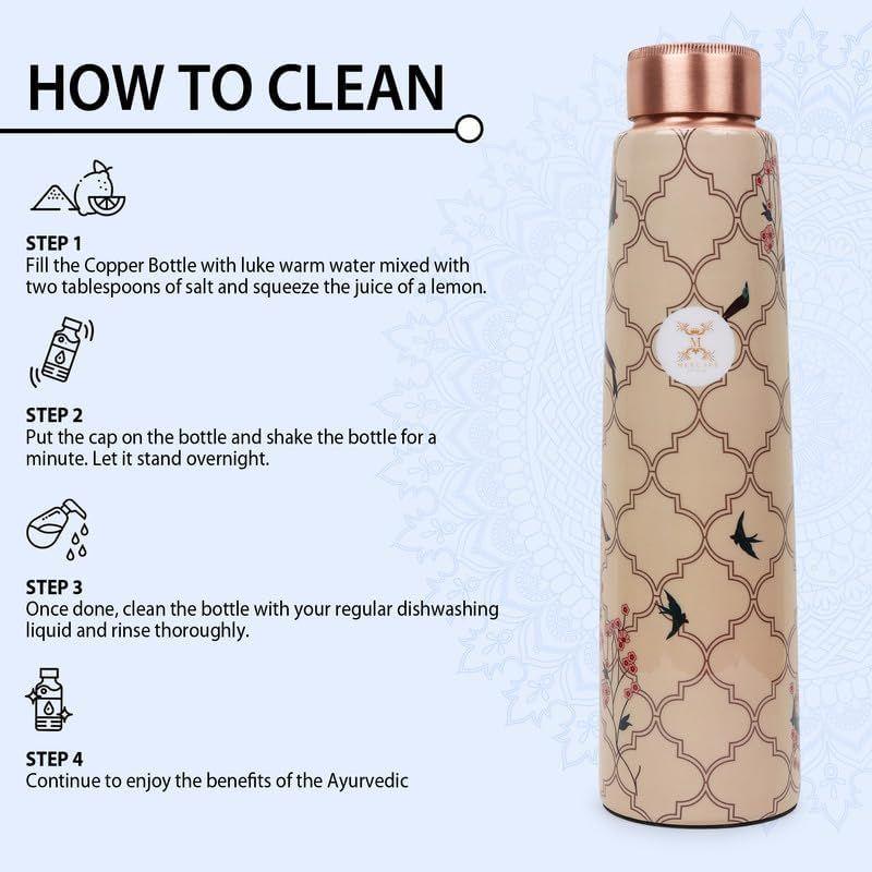Elevate Your Wellness Journey Pure Copper Water Bottle - Advanced Leak Proof, Joint Less for Gym, School, Office & Gift (900ml)