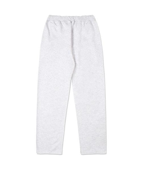 NTET [Fleece Lined] Plain Straight Pants White Melange