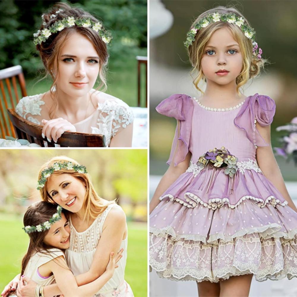 Hot Selling New Women Bohemian Brides Wedding Party Garlands Fairy Photo Shoot Headwear Flower Hair Band Headband