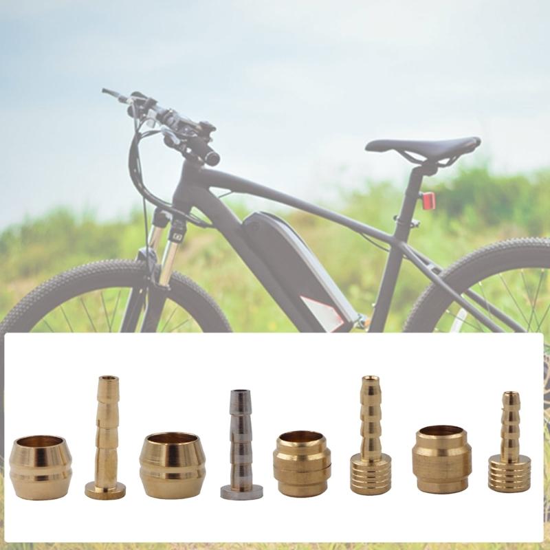 8 Pcs Bike Hydraulic Disc Brake Oil Pin Needle Olive Connect Insert Bicycles Brake Olive and Brass Connecting Insert Set