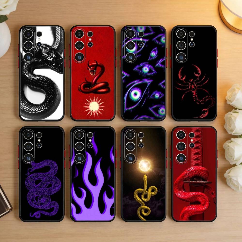 Snake Classic Phone Case For Samsung S26,S25,S24,S23,S22,S21,S20,S30,Ultra,Plus,Fe,Note,5G Black Cover