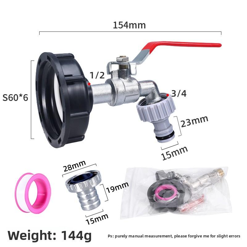 Durable IBC Tank Tap Adapter S60*6 Coarse Thread To 1/2'' 3/4'' Connector Replacement Valve Garden Home Valve Fitting Faucet