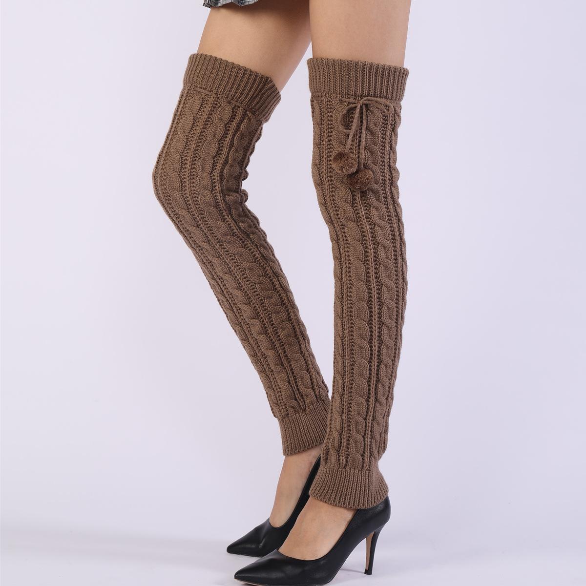 

Autumn and Winter Women New Foot Cover Lengthened and Thickened Over Knee Ball Carrying Wool Warm Boots Cover Pile Socks One Size хакі