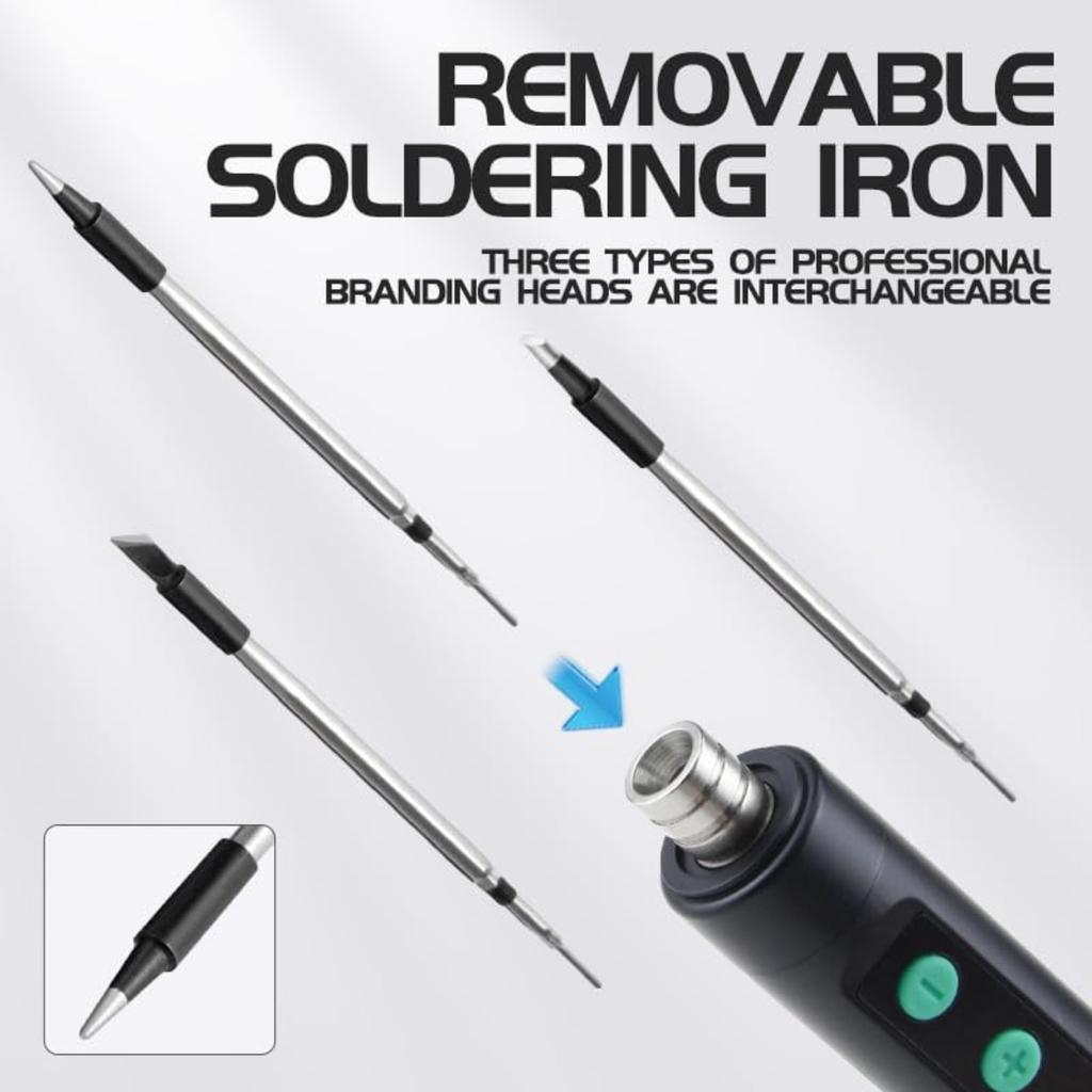 Cordless Soldering Iron Kit, Rechargeable Portable Soldering Gun with Digital Display, 180-450°C Adjustable Temperature, with Stand/Solder Wire